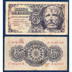 Espagne Pick N°134, Billet de banque de 5 pesetas 1947
