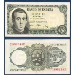 Espagne Pick N°140, Sup Billet de banque de 5 peseta 1951