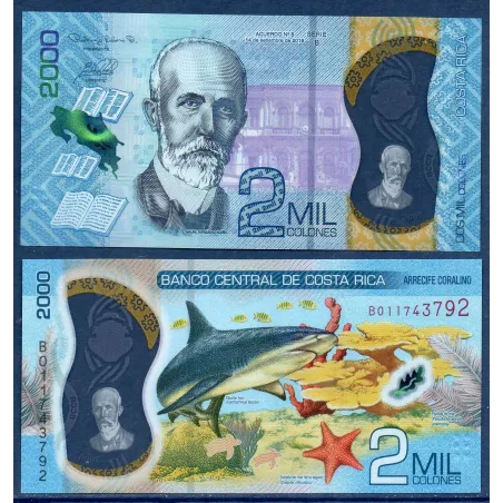Costa Rica Pick N°281, Billet de banque de 2000 colones 2018