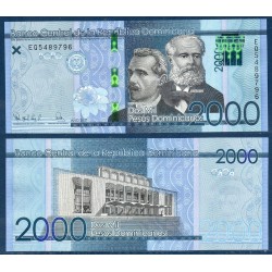 Republique Dominicaine Pick N°194e, Billet de banque de 2000 Pesos 2021