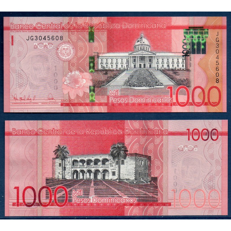 Republique Dominicaine Pick N°193f, Billet de banque de 1000 Pesos 2021