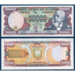 Equateur Pick N°130c, Billet de banque de 50000 Sucres 10.3.1999