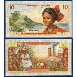 Antilles Française Pick N°8b, Billet de banque de 10 francs 1966-1972