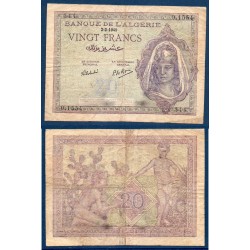 Algérie Pick N°92b, TB- Billet de banque de 20 Francs 3.4.1945