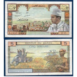 Maroc Pick N°53e, TTB ecrit Billet de banque de 5 Dirhams 1968