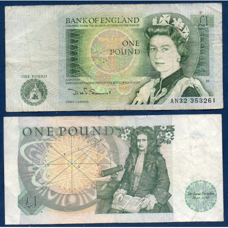 Grande Bretagne Pick N°377b, TB Billet de banque de 1 livre 1981-1984