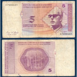 Bosnie Pick N°62a, TB Billet de banque de 5 Mark Convertible 1998