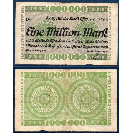 Essen Gross Notgeld B 1 million mark, 12.8.1923
