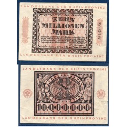 Rhein Provinz Notgeld TTB 10 millions mark, 1.9.1923