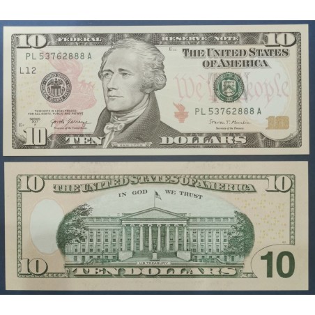 Etats Unis Pick N°545b San Francisco DC, Billet de banque de 10 Dollars 2017 A Série L