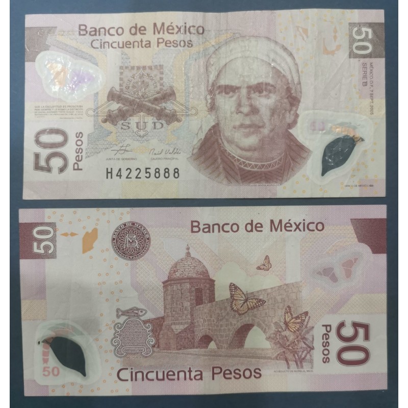 Mexique Pick N°123b, TB Billet de Banque de 50 pesos 7.9.2004