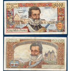 5000 Francs Henri IV TB 7.2.1957 Billet de la banque de France