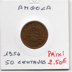 Angola 50 centavos 1954 TTB, KM 75 pièce de monnaie
