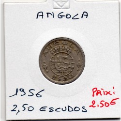 Angola 2 1/2 escudos 1956 TTB, KM 77 pièce de monnaie