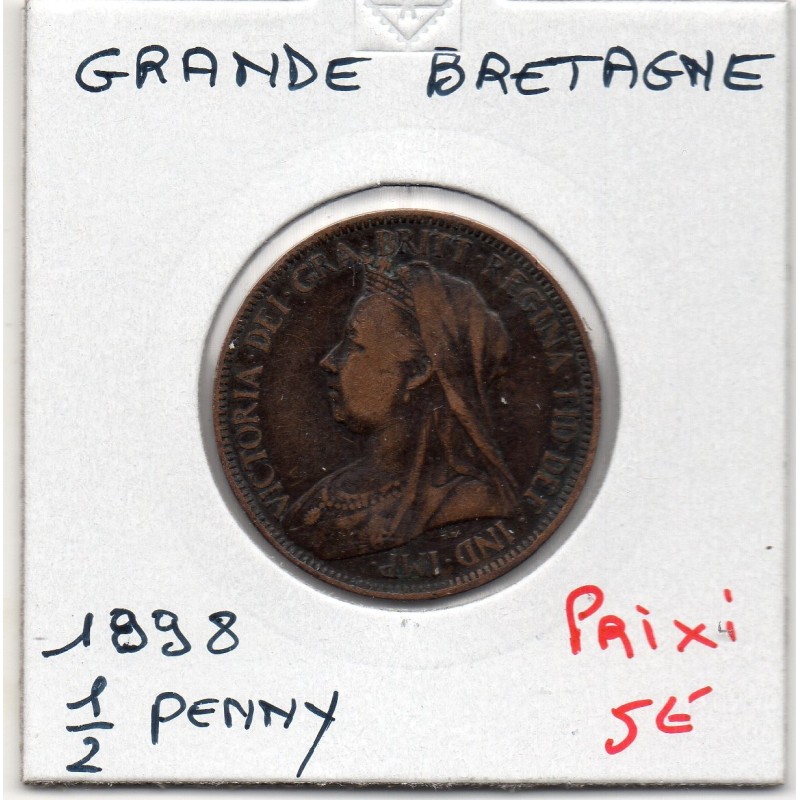 Grande Bretagne 1/2 Penny 1898 TTB, KM 789 pièce de monnaie