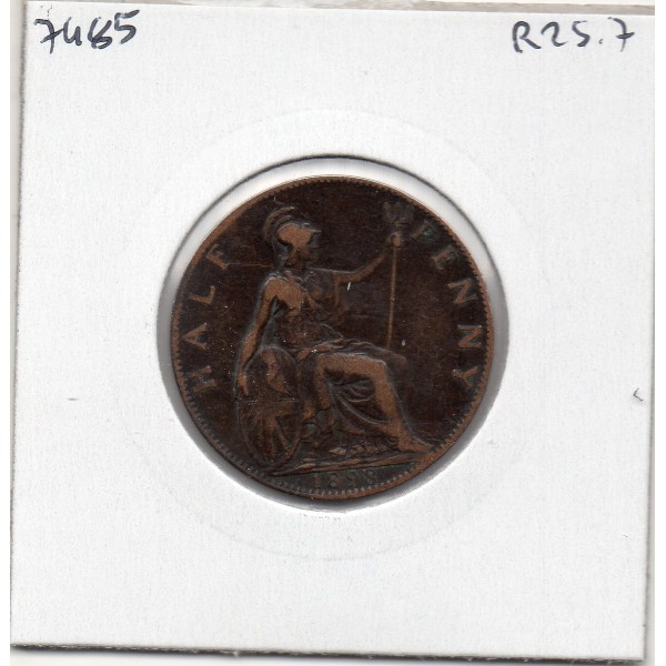 Grande Bretagne 1/2 Penny 1898 TTB, KM 789 pièce de monnaie