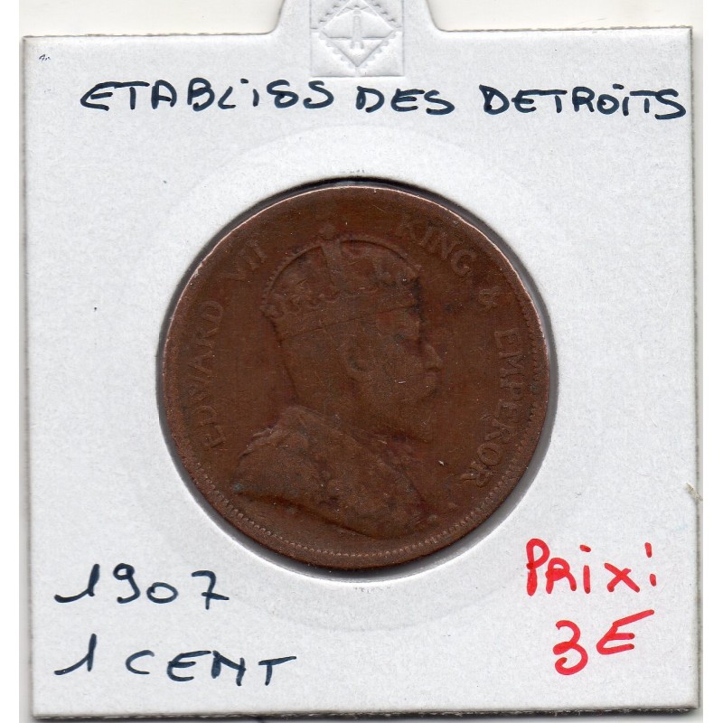 Etablissement des Détroits 1 cent 1903 TB, KM 19 pièce de monnaie