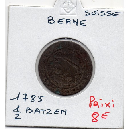 Suisse Canton Berne 1/2 Batzen 1785 TB, KM 91 pièce de monnaie