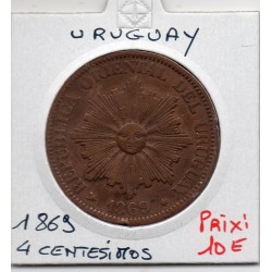 Uruguay 4 Centesimos 1869...