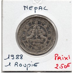 Nepal 1 Rupee 1988 Spl KM 1061 pièce de monnaie