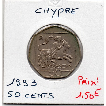 Chypre 50 cents 1993 Sup, KM 66 pièce de monnaie