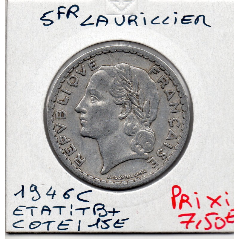 5 francs Lavrillier 1946 C Castelsarrasin TB+, France pièce de monnaie