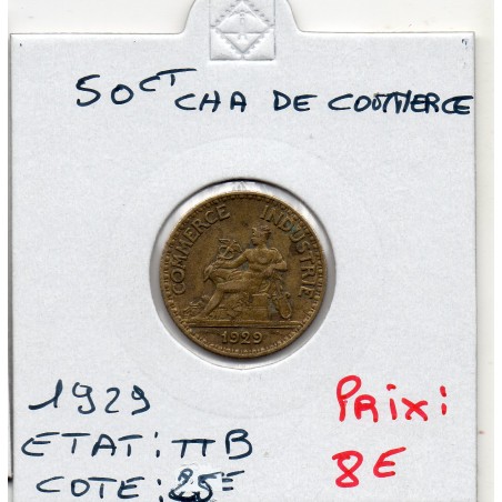 Bon pour 50 centimes Commerce Industrie 1929 TTB, France pièce de monnaie