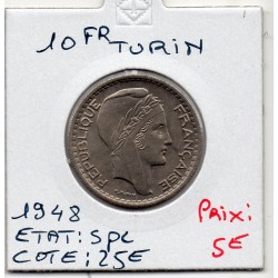 10 francs Turin 1948 Spl, France pièce de monnaie