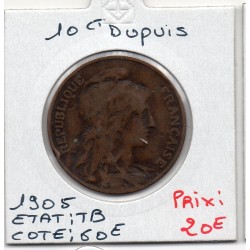 10 centimes Dupuis 1905 TB, France pièce de monnaie