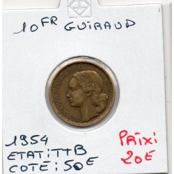 10 francs Coq Guiraud 1954 TTB, France pièce de monnaie