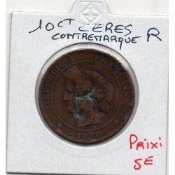 Monnaie 10 centimes Ceres 1888 contremarqué R