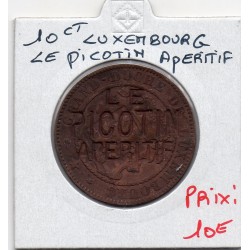 Monnaie 10 centimes luxembourg 1865 contremarqué Le picotin apéritif