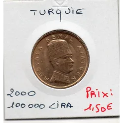 Turquie 100000 Lira 2000 Spl, KM 1078 pièce de monnaie