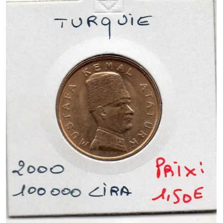 Turquie 100000 Lira 2000 Spl, KM 1078 pièce de monnaie