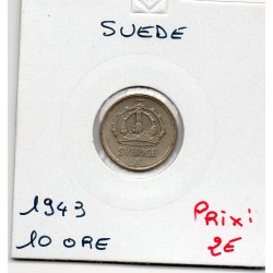 Suède 10 Ore 1943 Sup, KM...