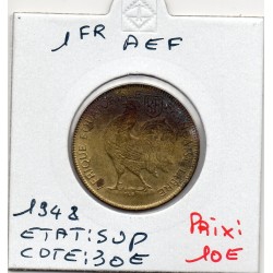 AEF Afrique Equatoriale Française 1 Franc 1942 Sup tache, Lec 10 pièce de monnaie