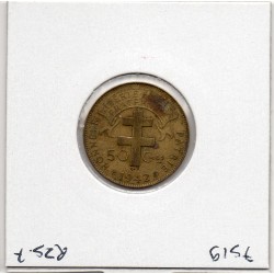 AEF Afrique Equatoriale Française 50 centimes 1942 TTB, Lec 8 pièce de monnaie
