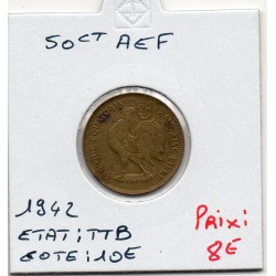 AEF Afrique Equatoriale Française 50 centimes 1942 TTB, Lec 8 pièce de monnaie