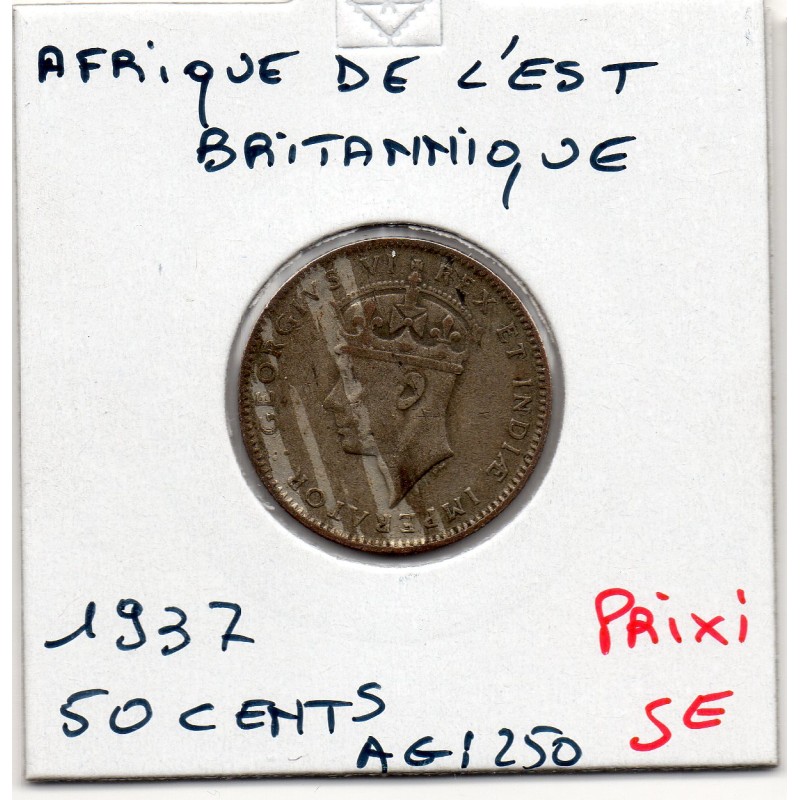 Afrique est britannique 50 cents 1937 H TTB KM 27 pièce de monnaie