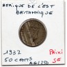 Afrique est britannique 50 cents 1937 H TTB KM 27 pièce de monnaie