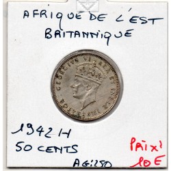Afrique est britannique 50 cents 1942 H Sup KM 27 pièce de monnaie