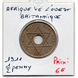Afrique Ouest Britannique 1/2 penny 1911 Sup KM 5 pièce de monnaie