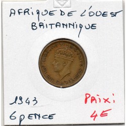 Afrique Ouest Britannique 6 pence 1943 TTB+ KM 22 pièce de monnaie
