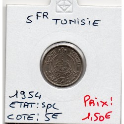 Tunisie, 5 francs 1954 - 1373 AH Spl, Lec 315 pièce de monnaie