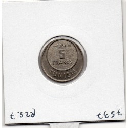 Tunisie, 5 francs 1954 - 1373 AH Spl, Lec 315 pièce de monnaie