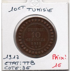 Tunisie, 10 Centimes 1917 TTB, Lec 106 pièce de monnaie