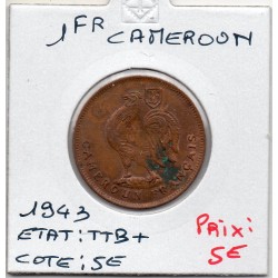 Cameroun 1 franc 1943 TTB+,...
