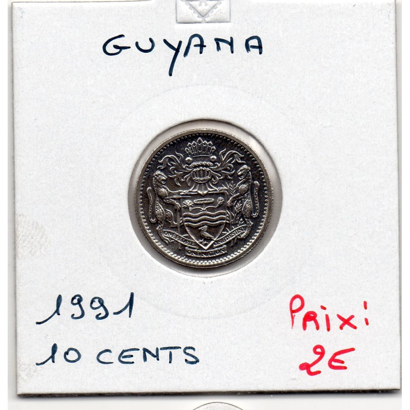 Guyana 10 cents 1991 FDC, KM 33 pièce de monnaie