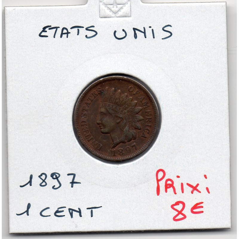 Etats Unis 1 cent 1897 TTB, KM 90a pièce de monnaie