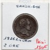 Italie Sardaigne 2 lire 1826 L Turin TTB-, KM 122.1 pièce de monnaie